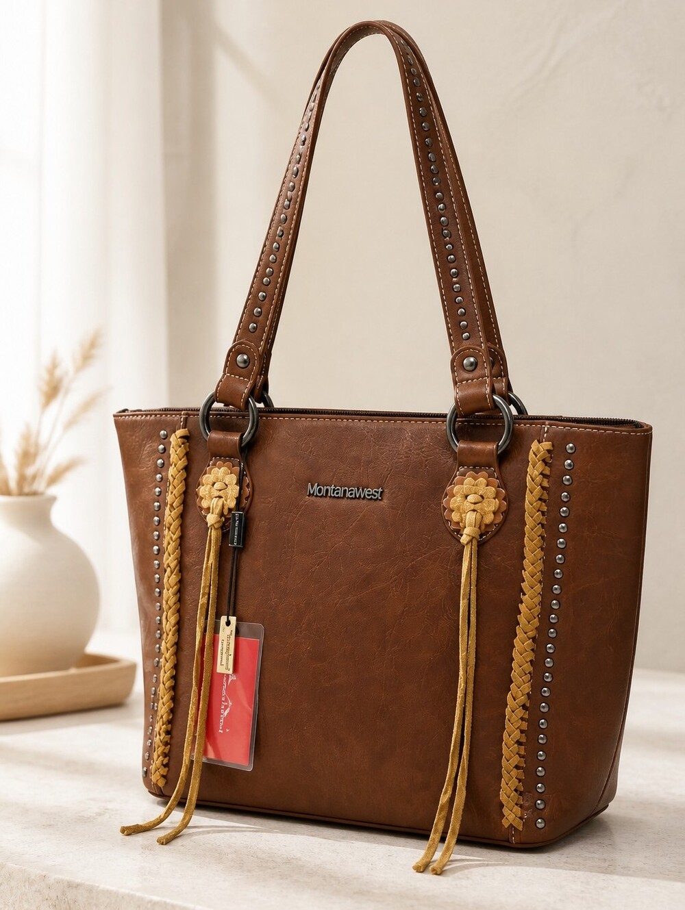 Montana West Concealed Carry Tote with Tassels New